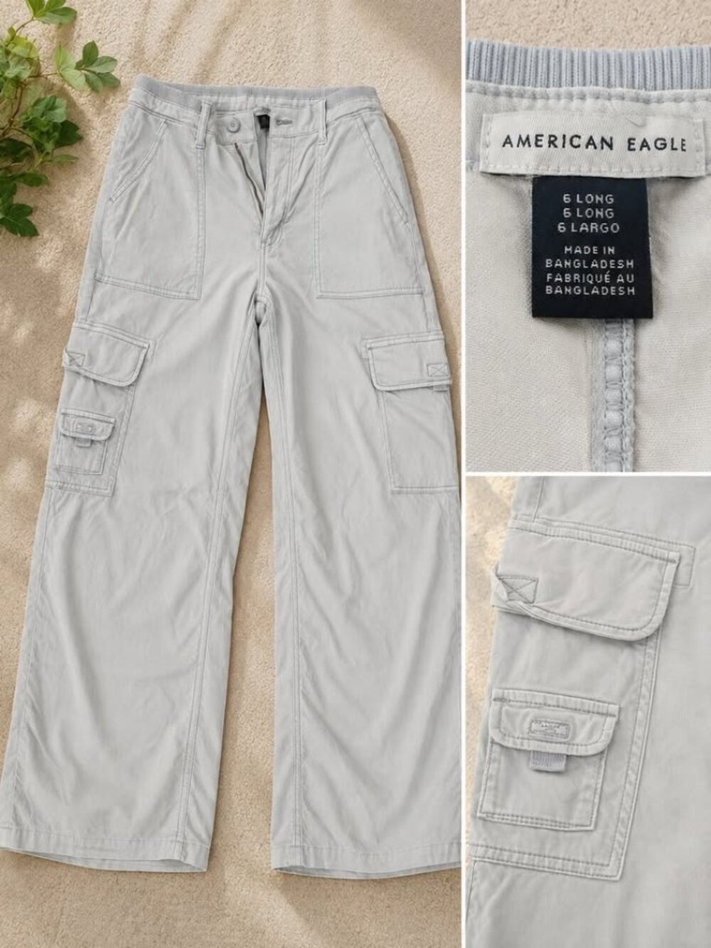 American Eagle Light Blue Cargo Pants – Women's Size 6 Long
